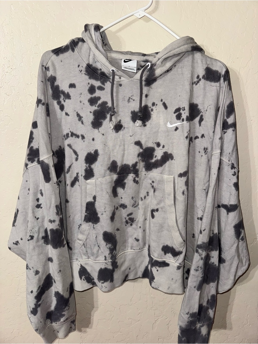 Nike Gray and Black Tie-Dye Women’s Hoodie
